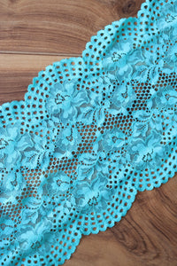 Turquoise 9" Wide Stretch Lace