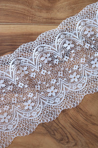 Ivory 7.5" Wide Stretch Lace