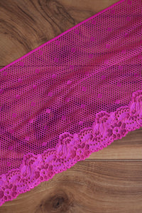 Hot Pink & Orange 8.5" Wide Stretch Lace