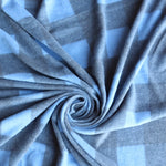 Load image into Gallery viewer, Light Blue Large Check Alpaca Soft Brushed Sweater Knit
