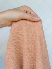 Load image into Gallery viewer, Almond Smocked Jersey Knit