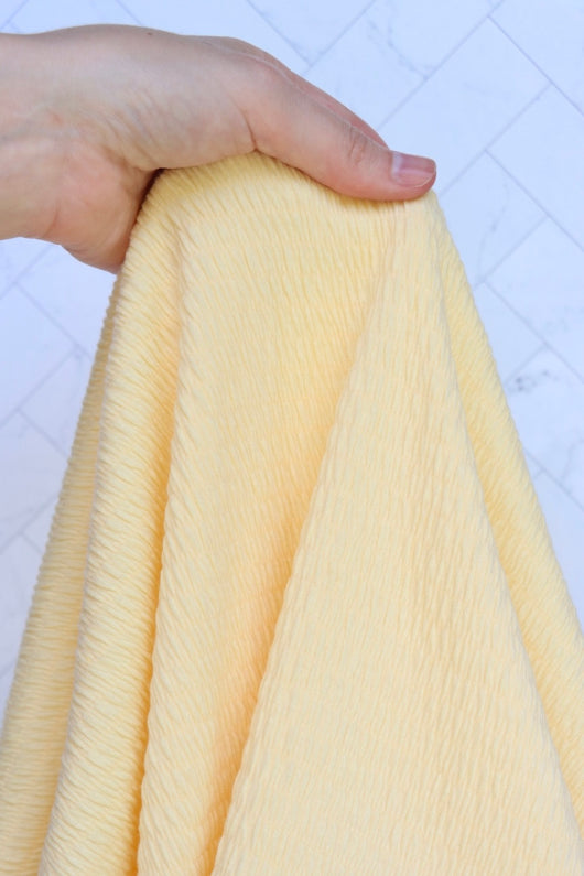 Pastel Yellow Smocked Jersey Knit