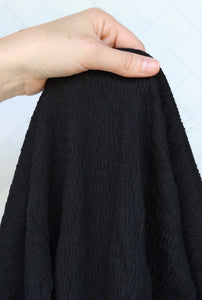 Black Smocked Jersey Knit
