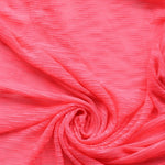 Load image into Gallery viewer, Neon Coral Pink Slub Hacci Sweater Knit
