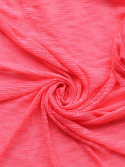 Load image into Gallery viewer, Neon Coral Pink Slub Hacci Sweater Knit