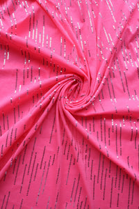 Neon Pink W/ Silver Sequins Jersey