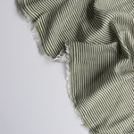 Load image into Gallery viewer, Olive &amp; Ivory Vertical Stripe Rayon Crepon
