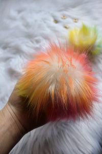 Rainbow Faux Fur Pom-Pom- 3 Sizes Available!
