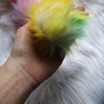 Load image into Gallery viewer, Rainbow Faux Fur Pom-Pom- 3 Sizes Available!
