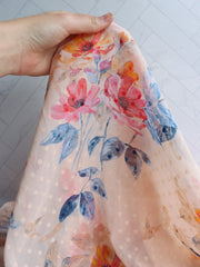 Load image into Gallery viewer, Freya on Peach Swiss Dot Chiffon