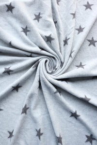 Charcoal Stars on Heather Grey Alpaca Soft Brushed Sweater Knit
