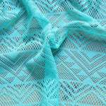 Load image into Gallery viewer, Dark Mint Geometric Stripe Crochet Lace
