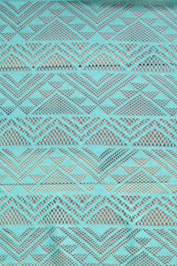 Dark Mint Geometric Stripe Crochet Lace