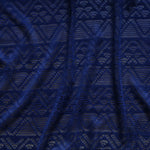 Load image into Gallery viewer, 2YD 28IN REMNANT; Navy Geometric Stripe Stretch Lace
