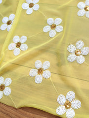 Load image into Gallery viewer, Daisies on Yellow Stretch Mesh