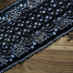 Load image into Gallery viewer, Black &amp; White Shimmer 9&quot; Wide Stretch Lace
