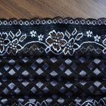 Load image into Gallery viewer, Black &amp; White Shimmer 9&quot; Wide Stretch Lace
