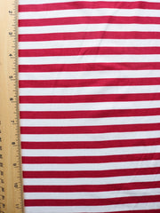 Load image into Gallery viewer, Raspberry &amp; Ivory Stripe Double Brushed Poly