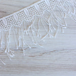 Load image into Gallery viewer, White 3.5&quot; Wide Fringe Trim
