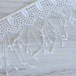 Load image into Gallery viewer, White 3.5&quot; Wide Fringe Trim

