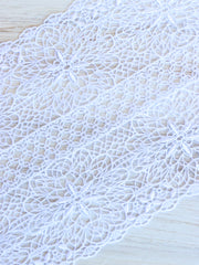 Load image into Gallery viewer, Bright White 8" Wide Venice Lace