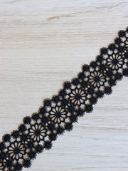 Load image into Gallery viewer, Black 1.75" Wide Venice Lace
