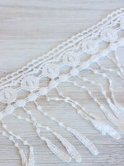 Load image into Gallery viewer, White 5" Wide Fringe Trim