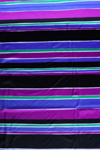 K-Deer Blue/Purple/Green/Black/White Stripe Athletic Nylon/Spandex Tricot