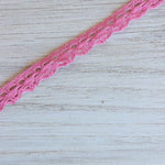 Load image into Gallery viewer, Bubblegum Pink .5" Wide Crochet Lace Trim
