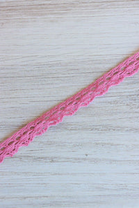 Bubblegum Pink .5" Wide Crochet Lace Trim