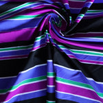 Load image into Gallery viewer, K-Deer Blue/Purple/Green/Black/White Stripe Athletic Nylon/Spandex Tricot
