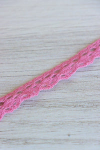 Bubblegum Pink .5" Wide Crochet Lace Trim