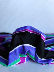 Load image into Gallery viewer, K-Deer Blue/Purple/Green/Black/White Stripe Athletic Nylon/Spandex Tricot

