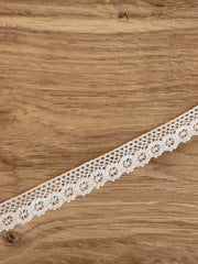Load image into Gallery viewer, Beige .75" Wide Crochet Lace Trim