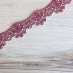 Load image into Gallery viewer, Dark Mauve 1.75" Wide Venice Lace
