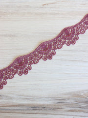 Load image into Gallery viewer, Dark Mauve 1.75&quot; Wide Venice Lace
