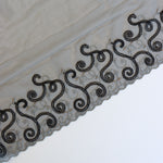 Load image into Gallery viewer, Gray Scrolls 8.5" Wide Embroidered Lace Trim

