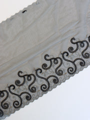 Load image into Gallery viewer, Gray Scrolls 8.5" Wide Embroidered Lace Trim