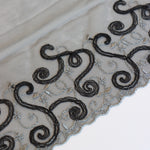 Load image into Gallery viewer, Gray Scrolls 8.5" Wide Embroidered Lace Trim
