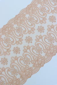 Chai 7.5" Wide Embroidered Lace Trim