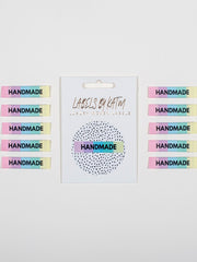 Load image into Gallery viewer, &quot;RAINBOW HANDMADE&quot; Woven Labels | Pack of 10 | Kylie And The Machine
