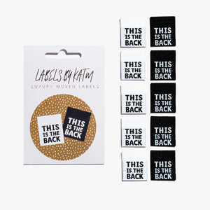 "This Is The Back 2.0" Woven Labels | Pack of 10 | Kylie And The Machine