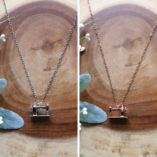Sewing Machine Necklace- Available in Rose Gold & Silver