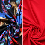 Load image into Gallery viewer, Floral Transformation &amp; Red Ribbed Swim Bundle | 1/2YD Each
