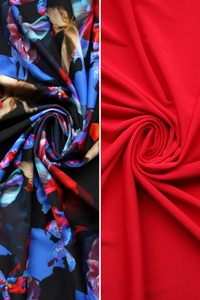 Floral Transformation & Red Ribbed Swim Bundle | 1/2YD Each