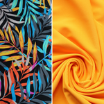 Load image into Gallery viewer, Vivid Tropics &amp; Halei Yellow Ribbed Swim Bundle | 1/2YD Each
