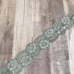 Load image into Gallery viewer, Gray 2.25" Wide Stretch Lace

