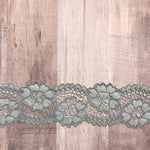 Load image into Gallery viewer, Gray 2.25" Wide Stretch Lace
