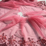 Load image into Gallery viewer, Pink &amp; Burgundy 8" Wide Embroidered Lace Trim
