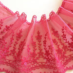 Load image into Gallery viewer, Rose Red 5.25" Wide Embroidered Lace Trim
